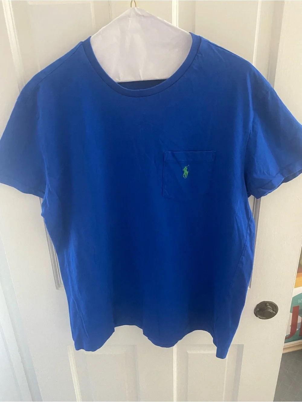 Polo by Ralph Lauren Royal Blue Tee with Yellow Logo Print